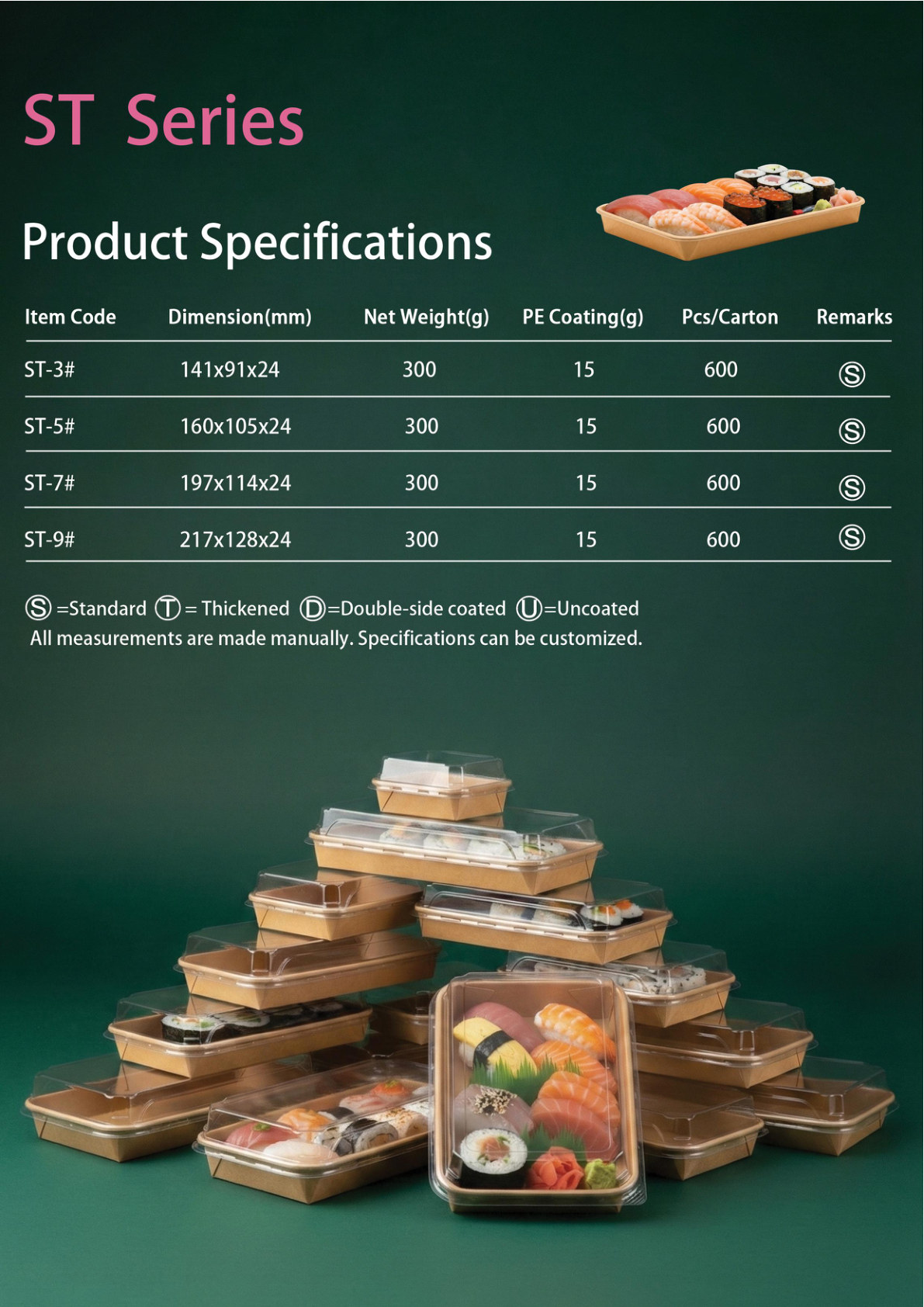 Sushi Tray Spezifikationen